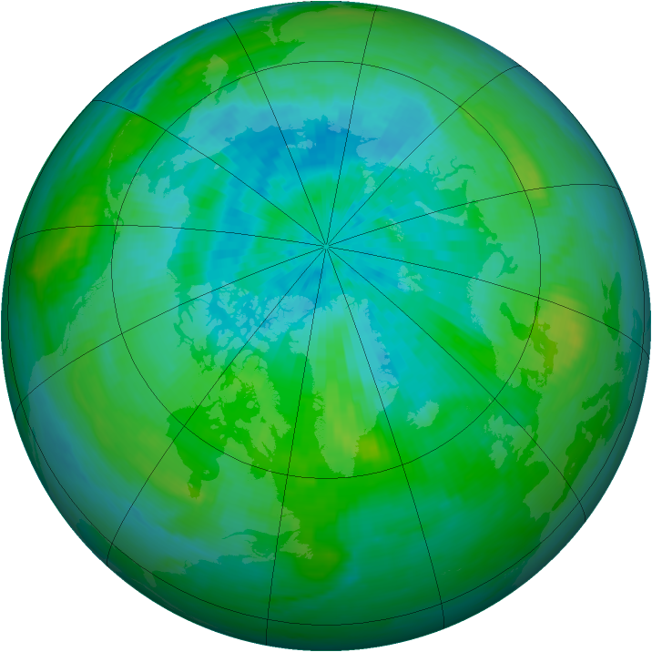 Arctic ozone map for 13 September 1984